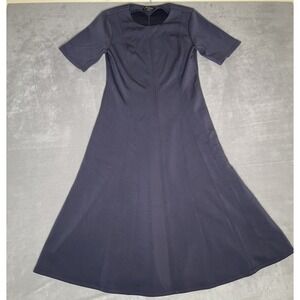 Banana Republic Factory Knit Midi Dress Womens Medium Navy Short‎ Sleeve Stretch
